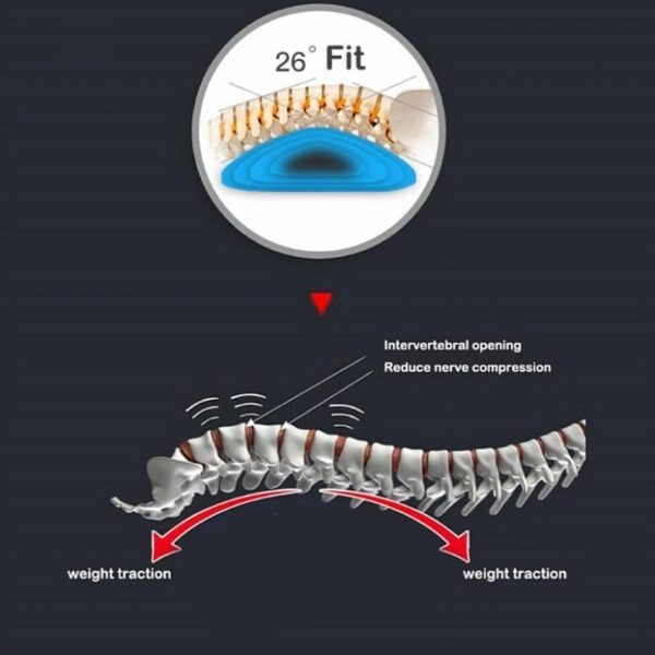 Optimal changing spine position with a back stretcher - illustration
